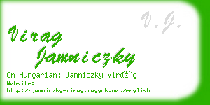 virag jamniczky business card